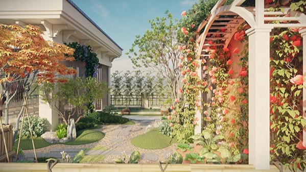广东惠州·湖畔新城某屋顶花园别墅景观设计